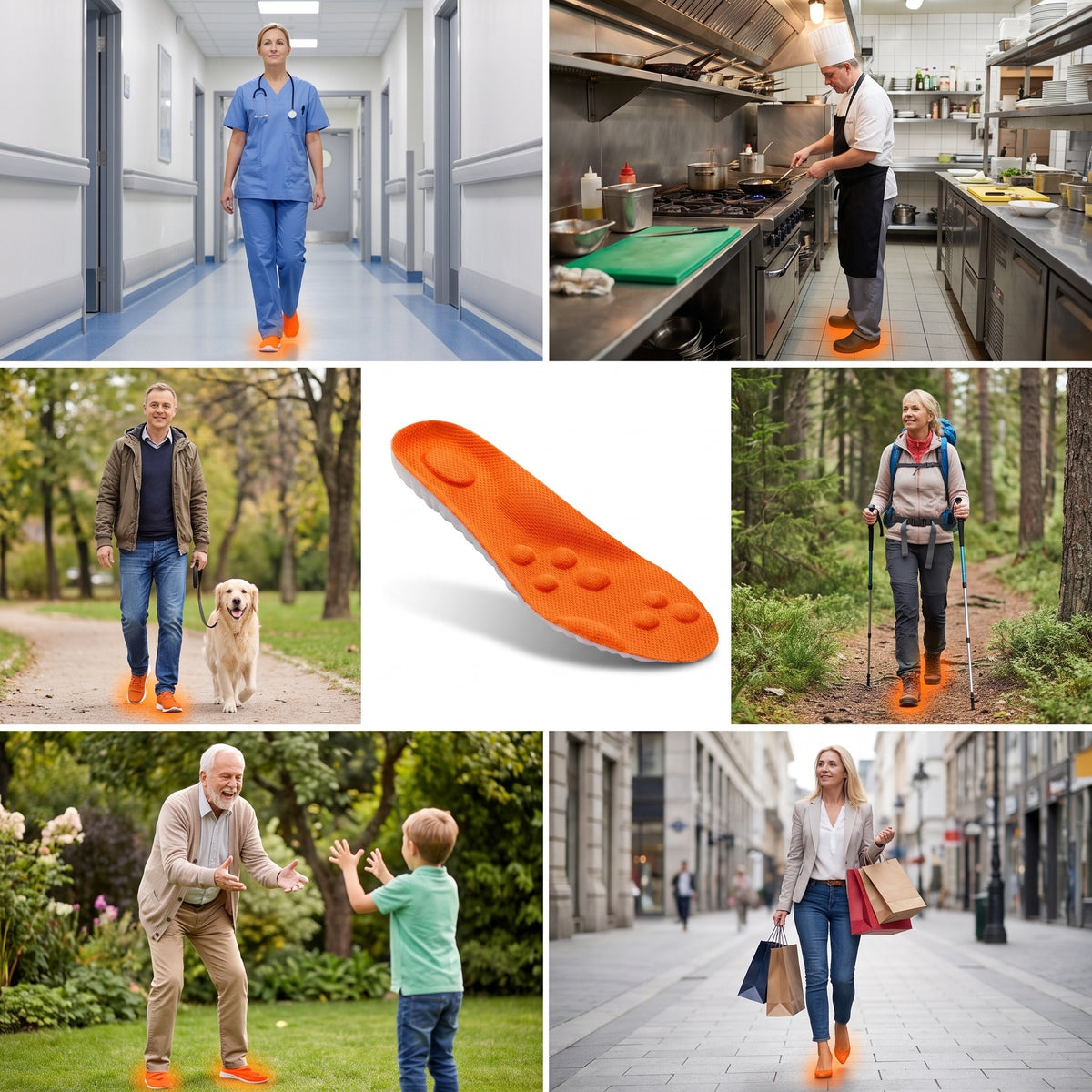 Massage Insoles for nurses, chefs, walkers, hikers and grandparents