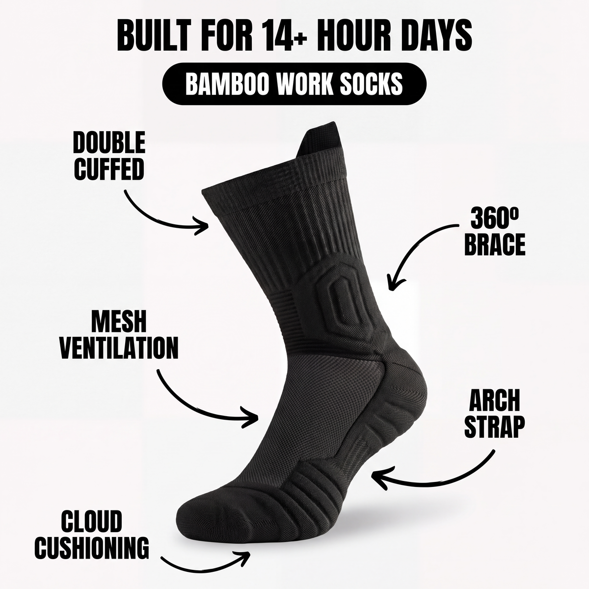 TredForce™ Bamboo Work Socks