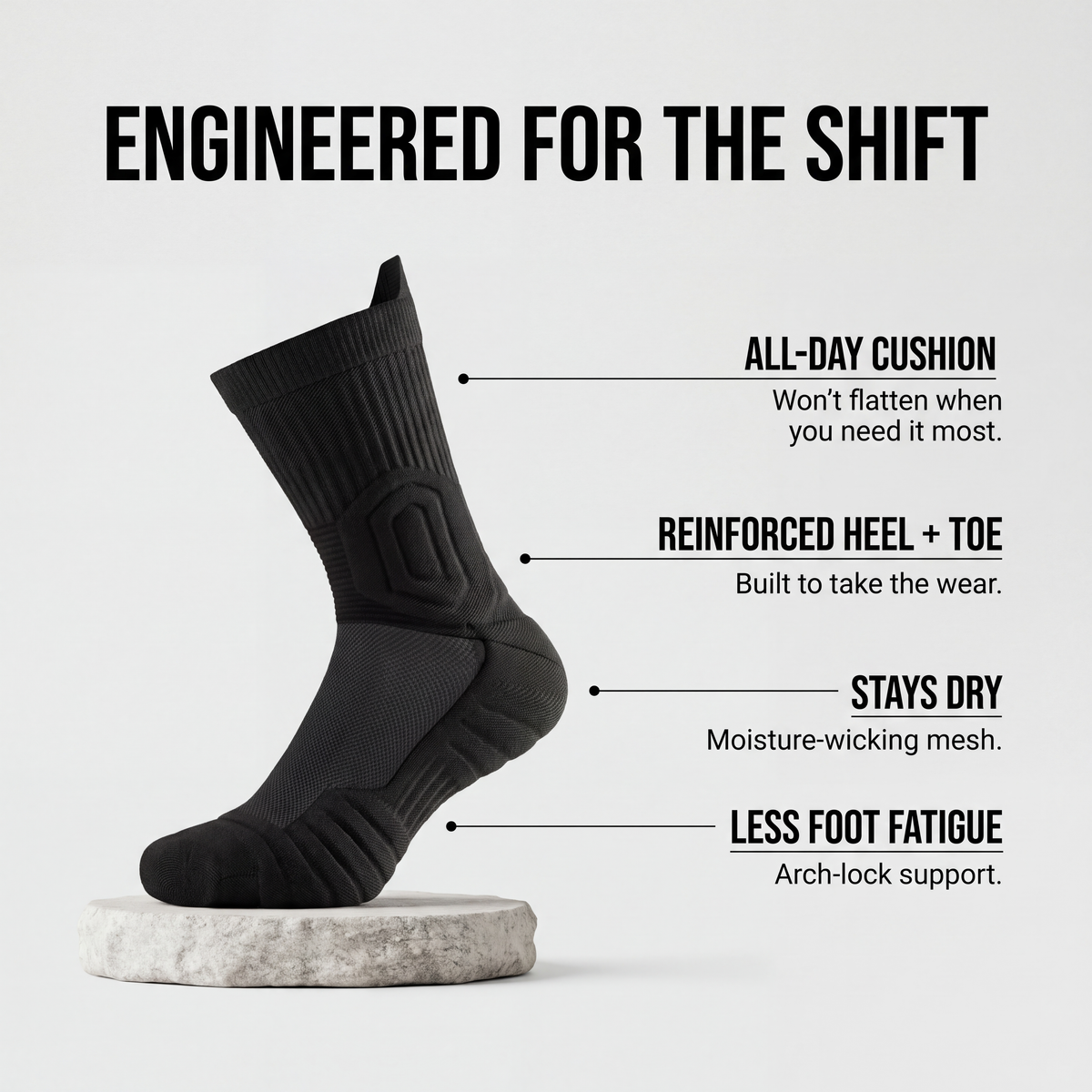 TredForce™ Bamboo Work Socks