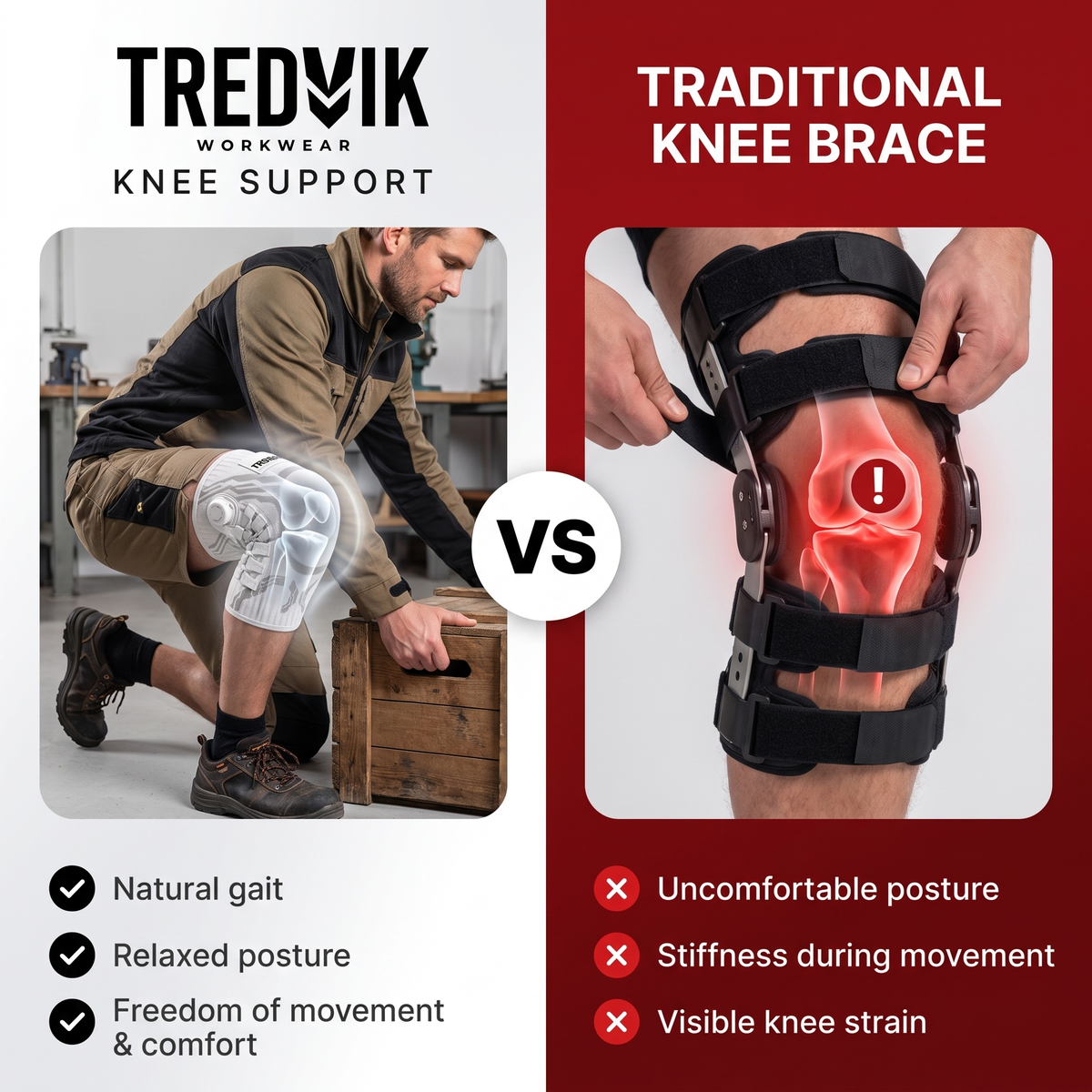 Tredvik Knee Sleeve | Instant Relief, All-Day Stability & Adjustable Support