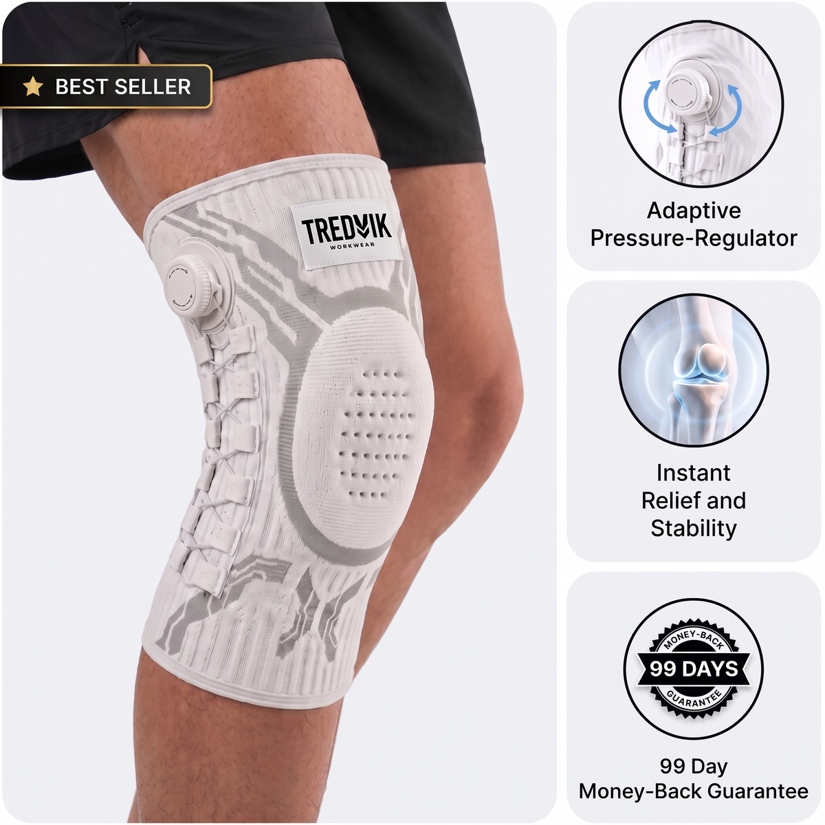 Tredvik Knee Sleeve | Instant Relief, All-Day Stability & Adjustable Support